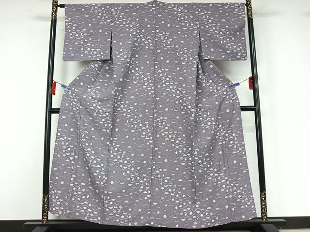 平和屋着物▽小紋 単衣 吹き寄せ文 洗える着物 AABH9906jh