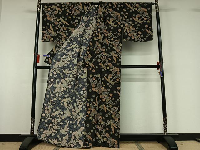 平和屋着物▽小紋 単衣 辻が花 洗える着物 AABH9910jh