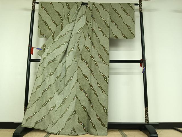平和屋着物▽小紋 単衣 宝尽くし花文 洗える着物 AABH9911jh