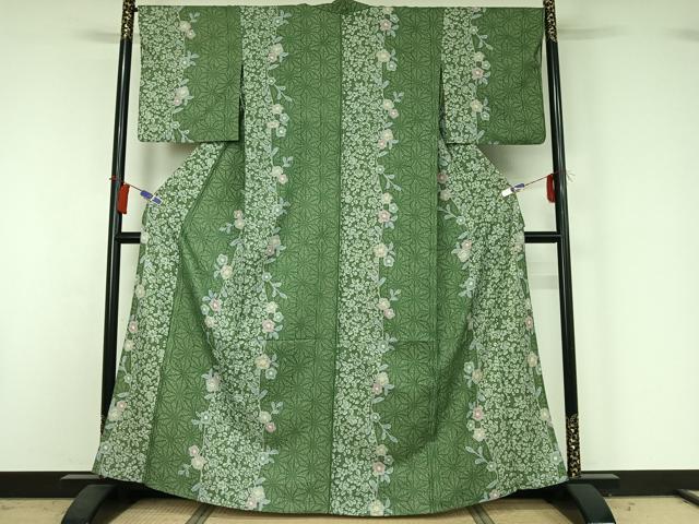 平和屋着物▽小紋 単衣 辻が花 洗える着物 AABH9917jh