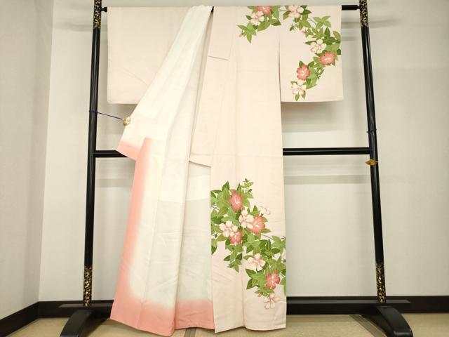 平和屋着物●訪問着 草花文 金彩 正絹 逸品 AABH9926ck