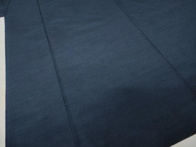 平和屋着物●男性 紬 アンサンブル 色無地 青褐色 正絹 逸品 AABH9930ck
