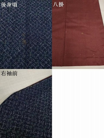 平和屋着物●上質な紬 幾何学文様 三越扱い 正絹 逸品 未使用 AABH9933ck
