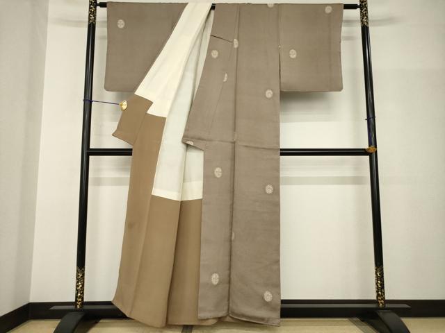 平和屋着物●お召 花丸文 正絹 逸品 AABH9934ck