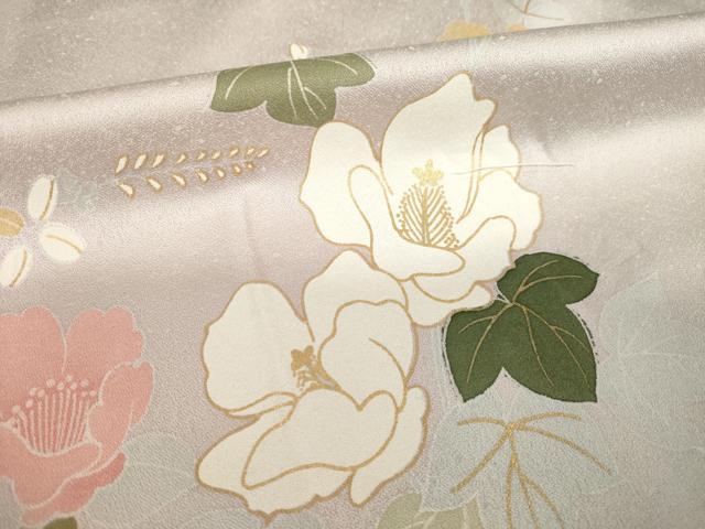平和屋着物●訪問着 駒刺繍 草花文 金彩 正絹 逸品 未使用 AABH9946ck