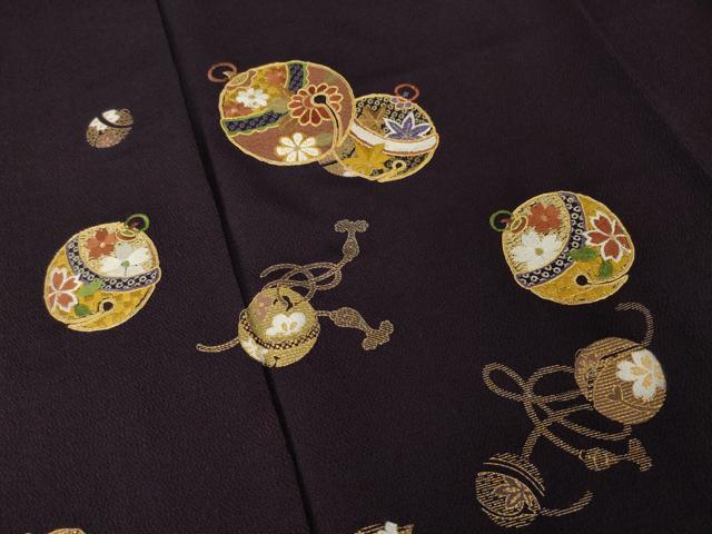 平和屋着物●訪問着 駒刺繍 鈴 金彩 鬼しぼ縮緬 正絹 逸品 AABH9950ck