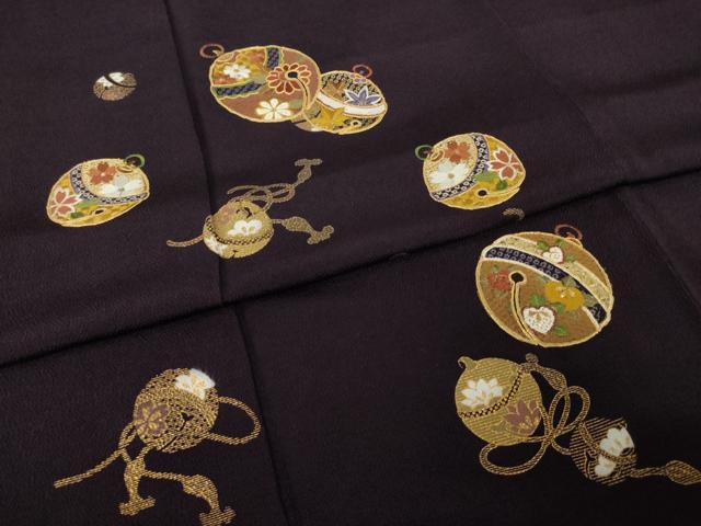 平和屋着物●訪問着 駒刺繍 鈴 金彩 鬼しぼ縮緬 正絹 逸品 AABH9950ck