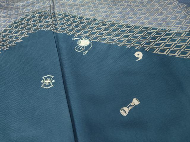 平和屋着物●訪問着 絞り 刺繍 宝尽くし 金彩 正絹 逸品 AABH9951ck