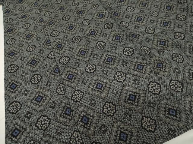 平和屋着物●本場大島紬 割込み絣 菱文 正絹 逸品 AABH9957ck