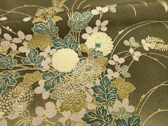 平和屋着物●訪問着 シロサギ 流水花文 暈し染め 金彩 正絹 逸品 AABH9970ck