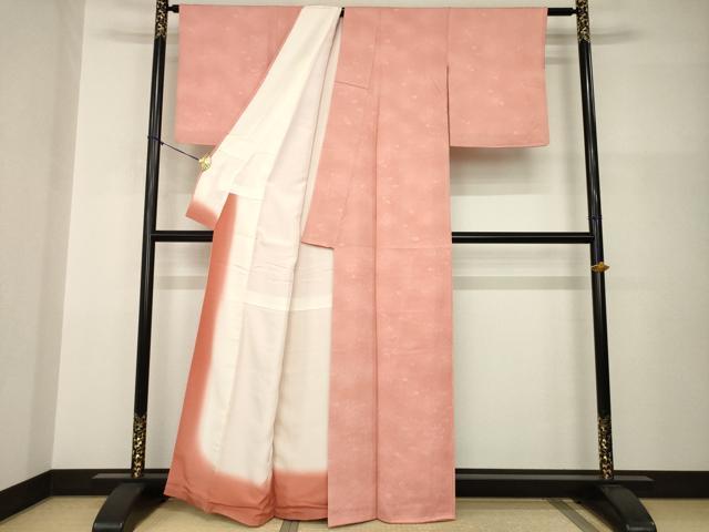 平和屋着物●上質な小紋 光琳菊 暈し染め 正絹 逸品 AABH9996ck