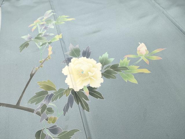 平和屋着物●訪問着 友禅 作家物 峰山 枝花文 暈し染め ロング丈 正絹 逸品 AABH9997ck