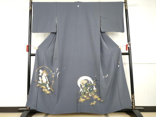 平和屋着物●豪華色留袖 作家物 武一 手描き 風神雷神 紅掛花色地 金彩 正絹 逸品 AABI0012cs