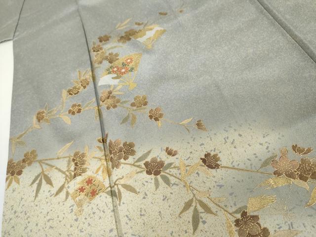 平和屋着物●訪問着 流水扇面桜文 金銀彩 正絹 逸品 AABI0028cs
