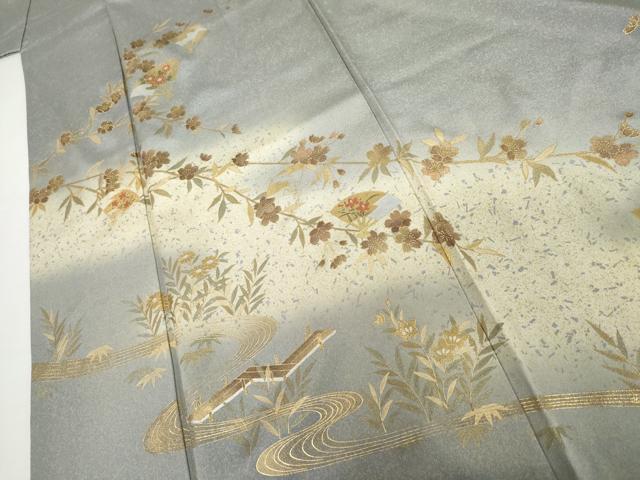 平和屋着物●訪問着 流水扇面桜文 金銀彩 正絹 逸品 AABI0028cs