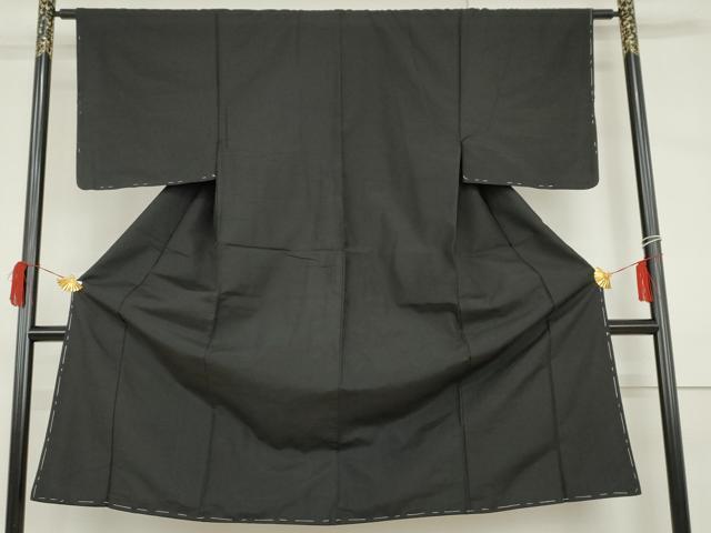 平和屋着物●男性 紬 色無地 蝋色 正絹 逸品 未使用 AABI0033cs