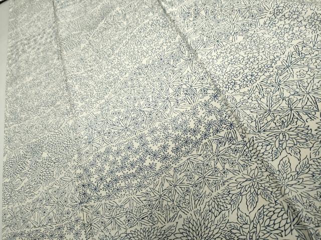 平和屋着物●上質な小紋 草花文 正絹 逸品 AABI0038cs