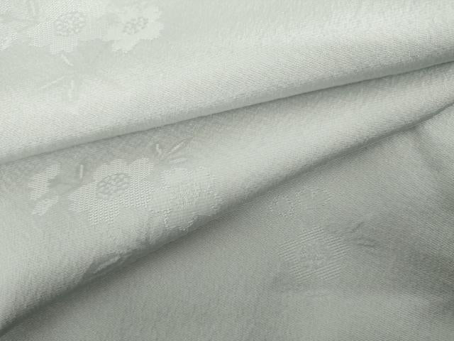平和屋着物▽色無地 単衣 草花地紋 藍白色 洗える着物 AABI0062cs