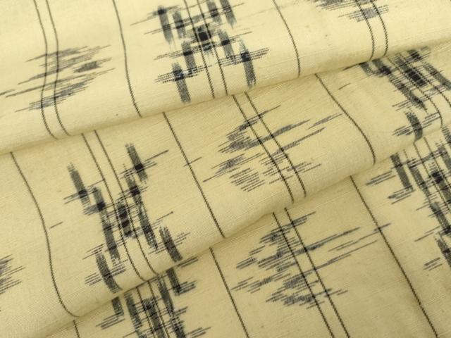 平和屋着物▽上質な紬 単衣 琉球絣文様 正絹 逸品 AABI0074cs
