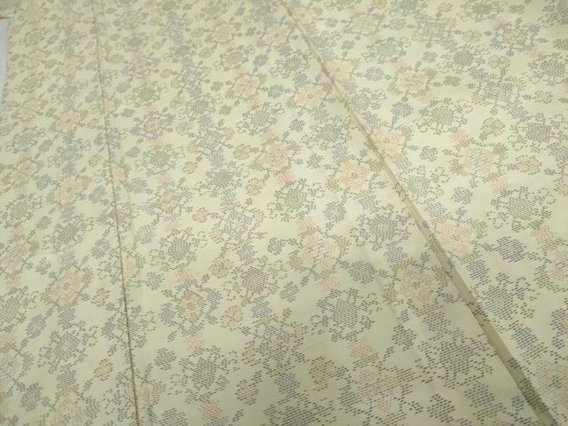 平和屋着物▽本場大島紬 白大島 単衣 花格子 正絹 逸品 AABI0077cs