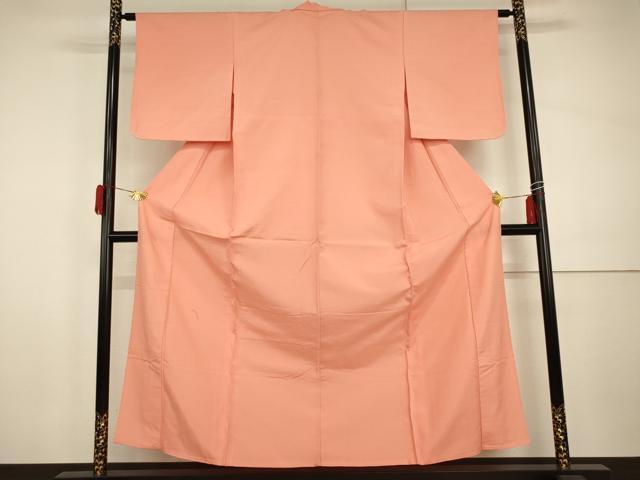 平和屋着物▽上質な紬 単衣 東雲色 正絹 逸品 AABI0087cs