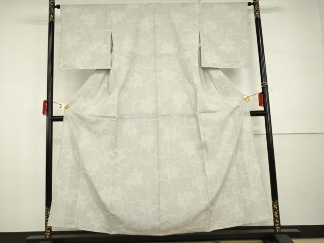 平和屋着物▽本塩沢 単衣 110亀甲 唐草文 正絹 逸品 AABI0090cs