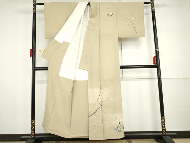 平和屋着物●訪問着 友禅 作家物 蒼旬 枝梅 暈し染め 正絹 逸品 AABI0102cs