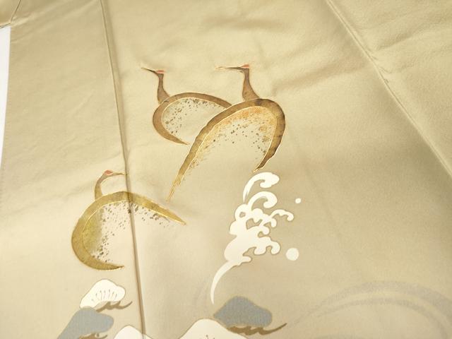 平和屋着物●豪華色留袖 駒刺繍 松竹梅鶴文 暈し染め 金糸 金銀彩 正絹 逸品 AABI0105cs