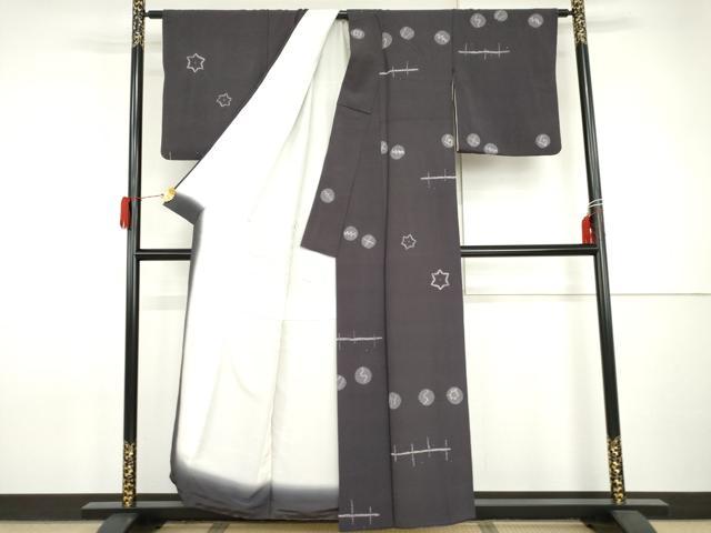 平和屋着物●上質な小紋 絞り 幾何学丸文 金彩 正絹 逸品 AABI0112cs