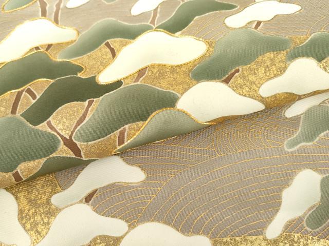 平和屋着物●豪華色留袖 友禅 立波枝松文 金彩 正絹 逸品 未使用 AABI0114cs