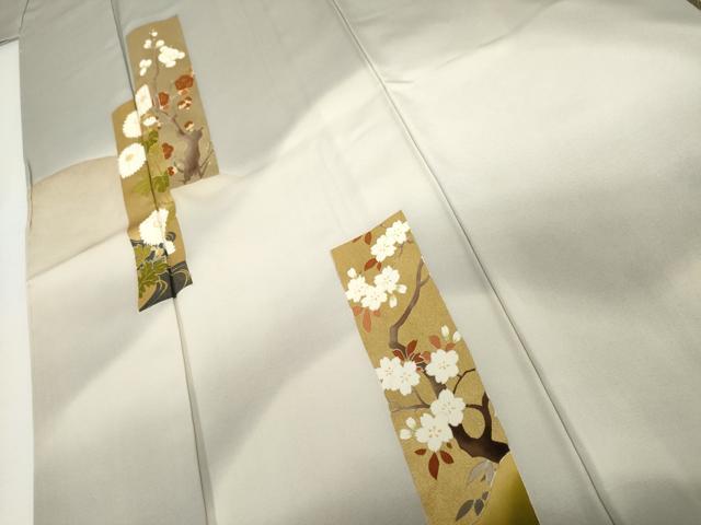 平和屋着物●訪問着 友禅 短冊花文 暈し染め 金彩 正絹 逸品 未使用 AABI0117cs