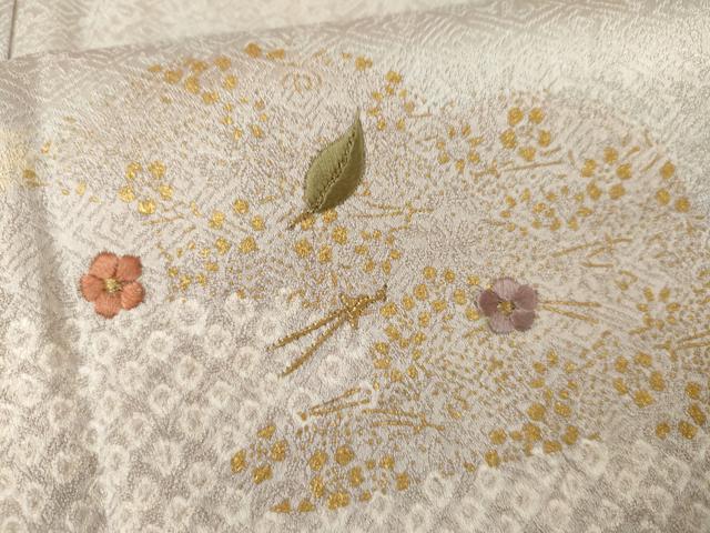 平和屋着物●訪問着 絞り 刺繍 吹寄せ花文 金糸 金彩 正絹 逸品 AABI0118cs