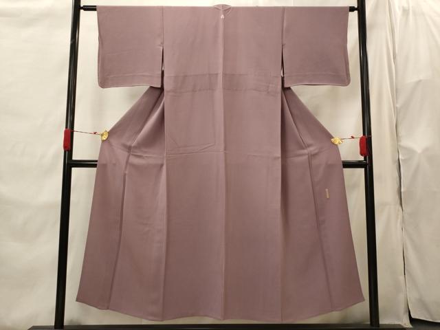 平和屋着物▽上質な色無地 単衣 作家物 紋意匠 二藍色 正絹 逸品 AABI0123st