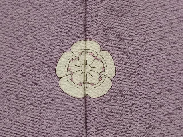 平和屋着物▽上質な色無地 単衣 紋意匠 竜胆色 正絹 逸品 AABI0126st