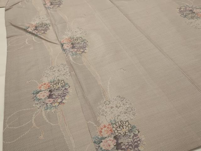 平和屋着物▽本場大島紬 単衣 花丸文 正絹 逸品 AABI0141st