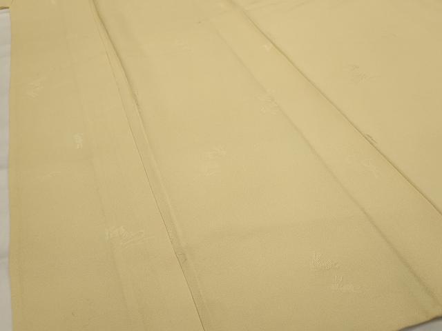 平和屋着物▽上質な色無地 単衣 兎地紋 卵色 正絹 逸品 AABI0146st