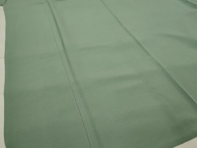 平和屋着物▽上質な色無地 単衣 紋意匠 千草色 正絹 逸品 未使用 AABI0149st