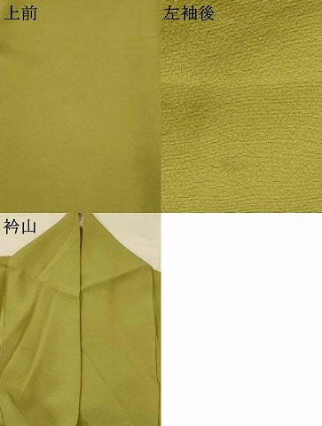 平和屋着物▽上質な色無地 単衣 紋意匠 根岸色 正絹 逸品 AABI0157st