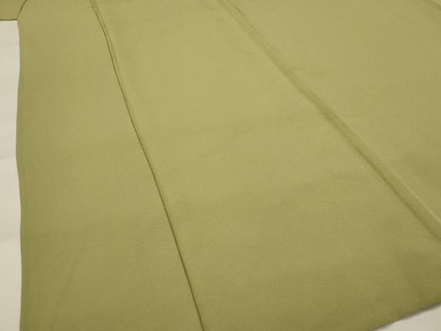 平和屋着物▽上質な色無地 単衣 紋意匠 根岸色 正絹 逸品 AABI0157st