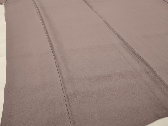 平和屋着物▽上質な色無地 単衣 紋意匠 葡萄鼠色 正絹 逸品 AABI0161st