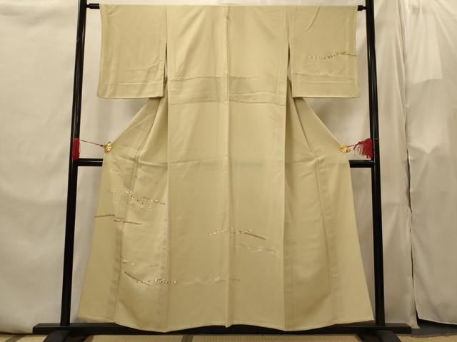 平和屋着物▽訪問着 単衣 友禅 楽器花文 金彩 正絹 逸品 AABI0166st