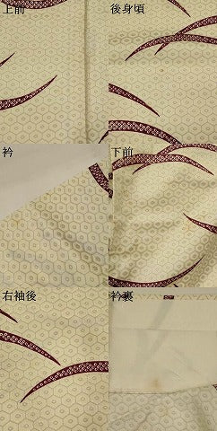 平和屋着物▽上質な小紋 単衣 芝草文 正絹 逸品 AABI0170st