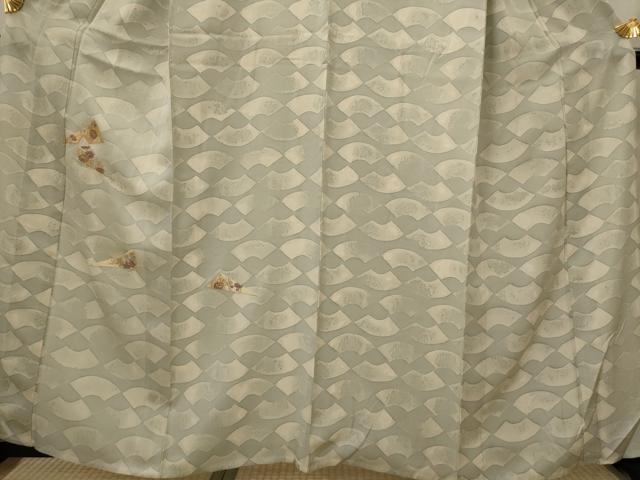 平和屋着物▽訪問着 単衣 駒刺繍 草花文 正絹 逸品 AABI0172st