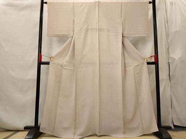 平和屋着物▽無地絵羽訪問着 単衣 草花地紋 鴇浅葱色 正絹 逸品 AABI0182st
