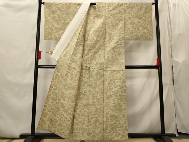 平和屋着物▽本場大島紬 単衣 松竹梅 正絹 逸品 AABI0183st