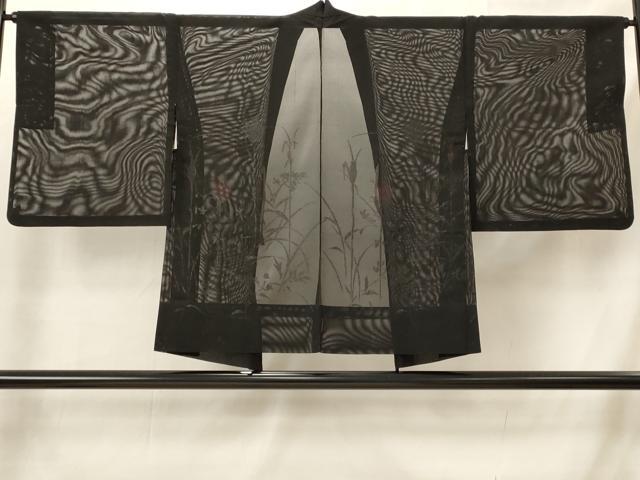 平和屋着物▽羽織 スリーシーズン 春夏秋 塵除け 草花紋紗 正絹 逸品 AABI0187st