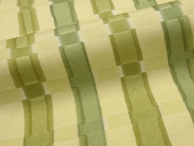 平和屋着物▽上質な小紋 単衣 竹縞 正絹 逸品 AABI0203st