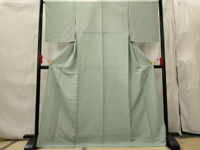 平和屋着物▽京加賀友禅 百貫達雄監修 色無地 単衣 千草色 正絹 逸品 AABI0206st