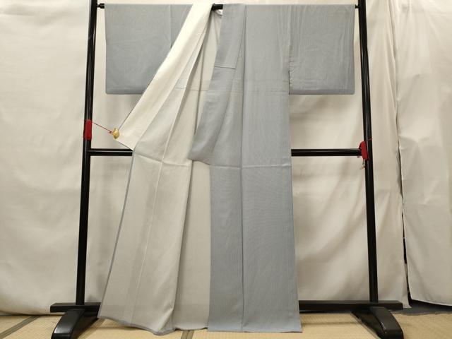 平和屋着物▽上質な小紋 単衣 縞 正絹 逸品 AABI0207st