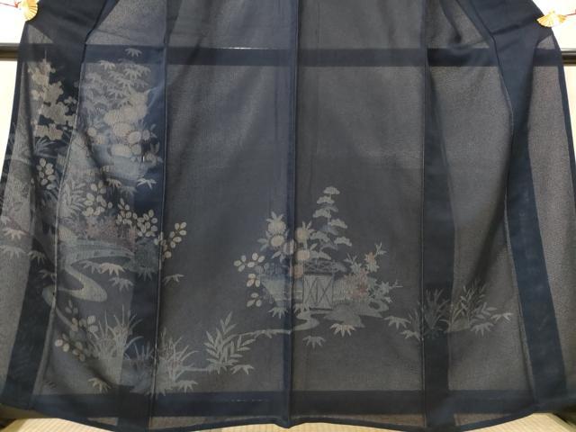 平和屋着物▽訪問着 無双 紗袷 紗×紗 風景花文 正絹 逸品 AABI0224st